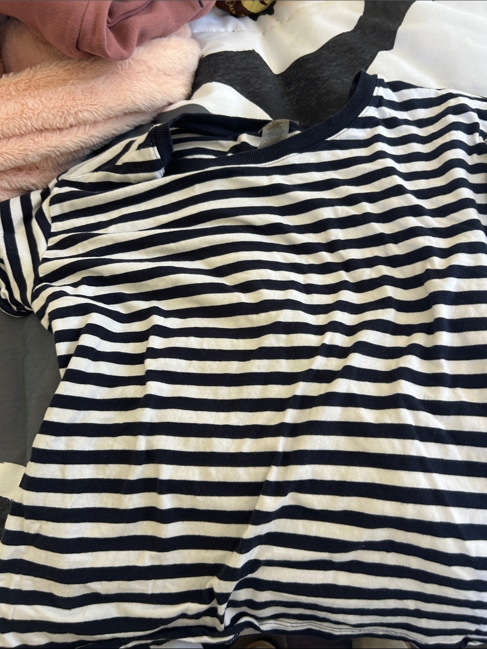 eye candy Navy and White Striped Crop Top